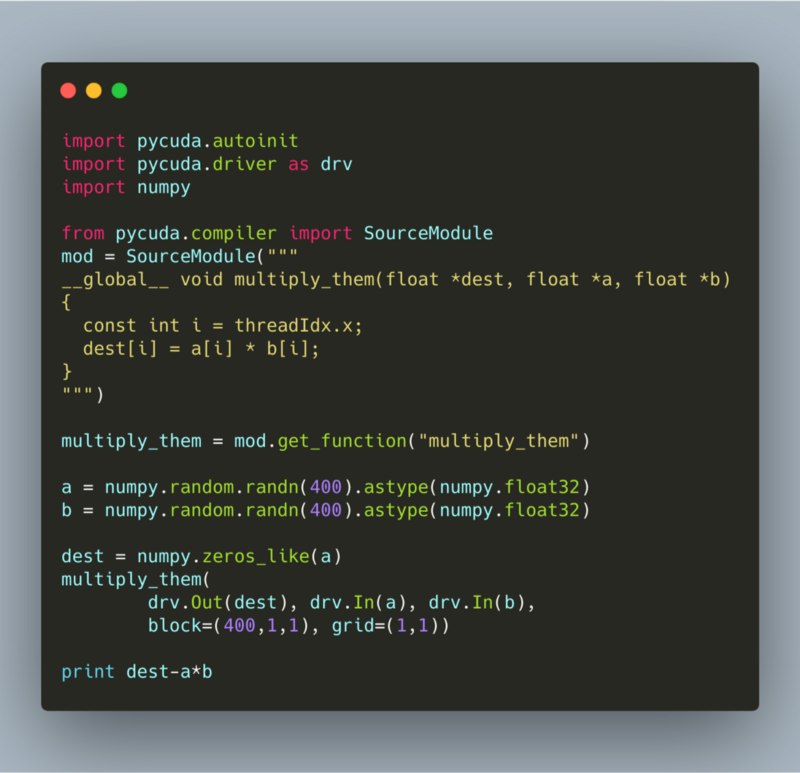 PyCUDA demo code
